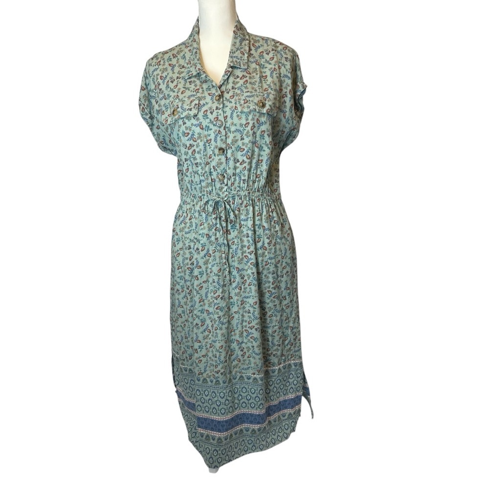 Lucky Brand Blue Floral Midi Dress